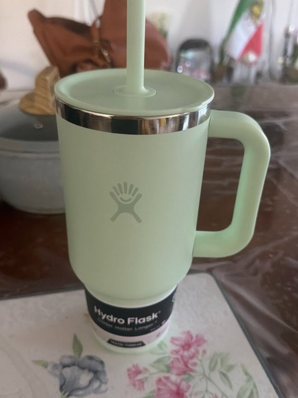Hydro Flask Mint Green Travel Tumbler